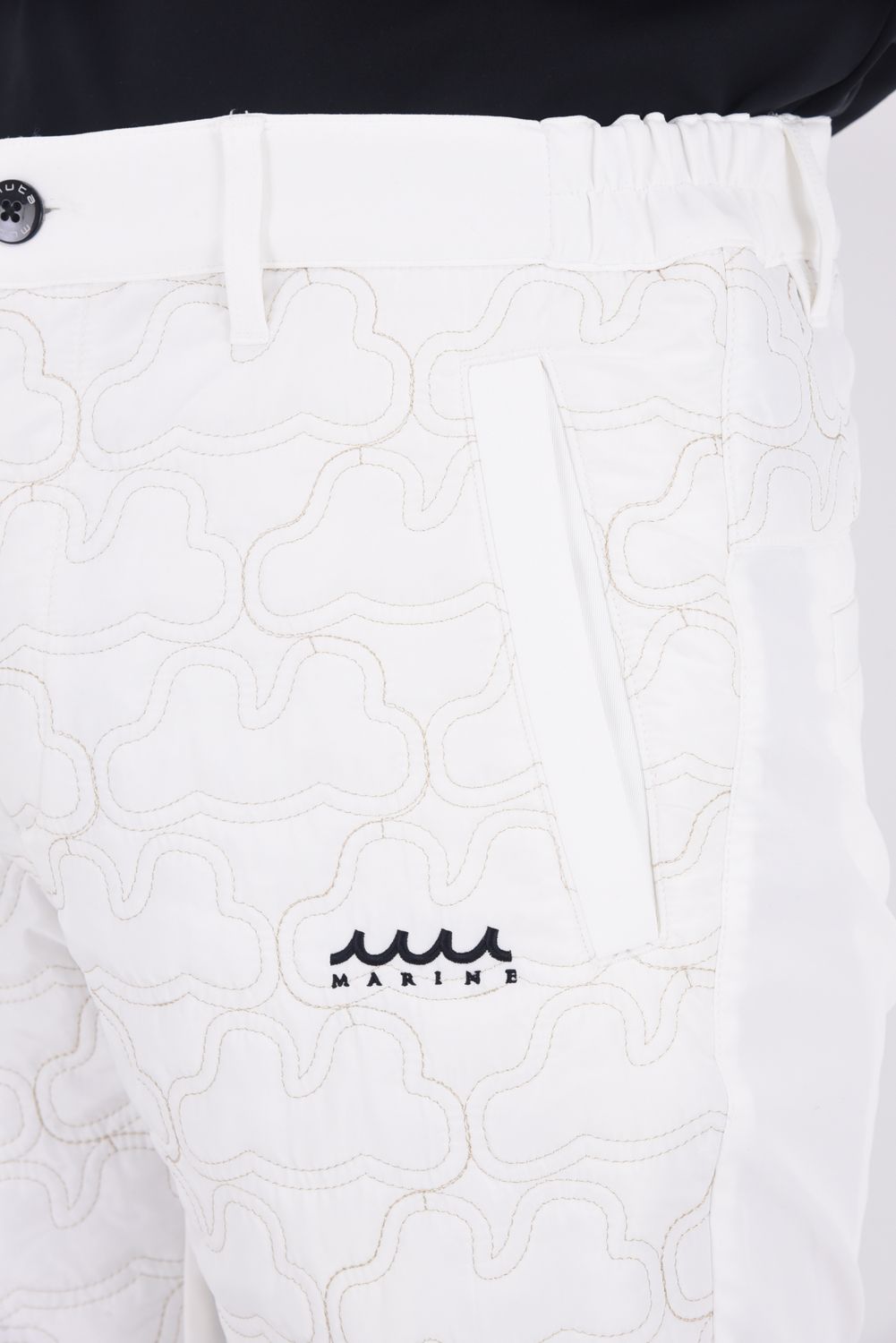 【25AW】 GEOMETRIC WAVE QUILTING PANTS / ジオメトリックウェーブ ハイブリッドキルティングパンツ (ホワイト)