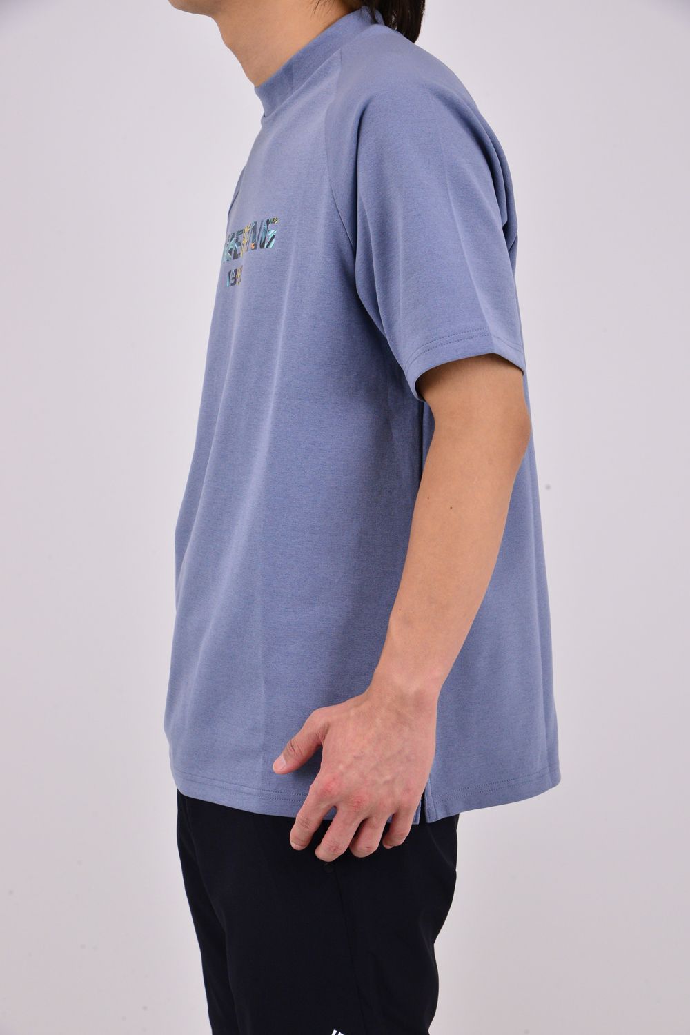 【26SS】 CR MS BOTANICAL LOGO HIGHNECK RF / ボタニカルロゴ モックネックTシャツ (ブルーグレー)