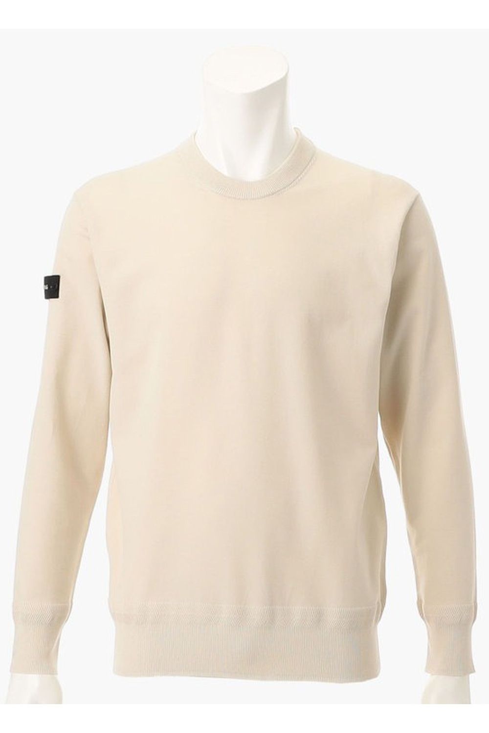 【25AW】 MEN'S WR CREWNECK KNIT / 超撥水糸 袖ワッペン クルーネックニット (ベージュ)