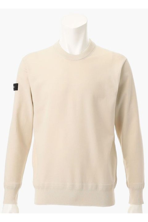 【25AW】 MEN'S WR CREWNECK KNIT / 超撥水糸 袖ワッペン クルーネックニット (ベージュ)
