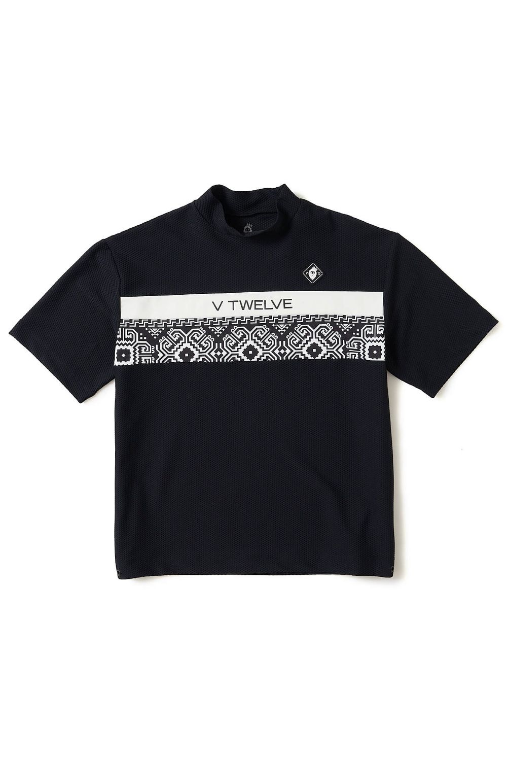 【26SS】【レディース】 BAN COMFO MOCK / ワッフル生地 バンダナ柄 モックネックTシャツ (ブラック)