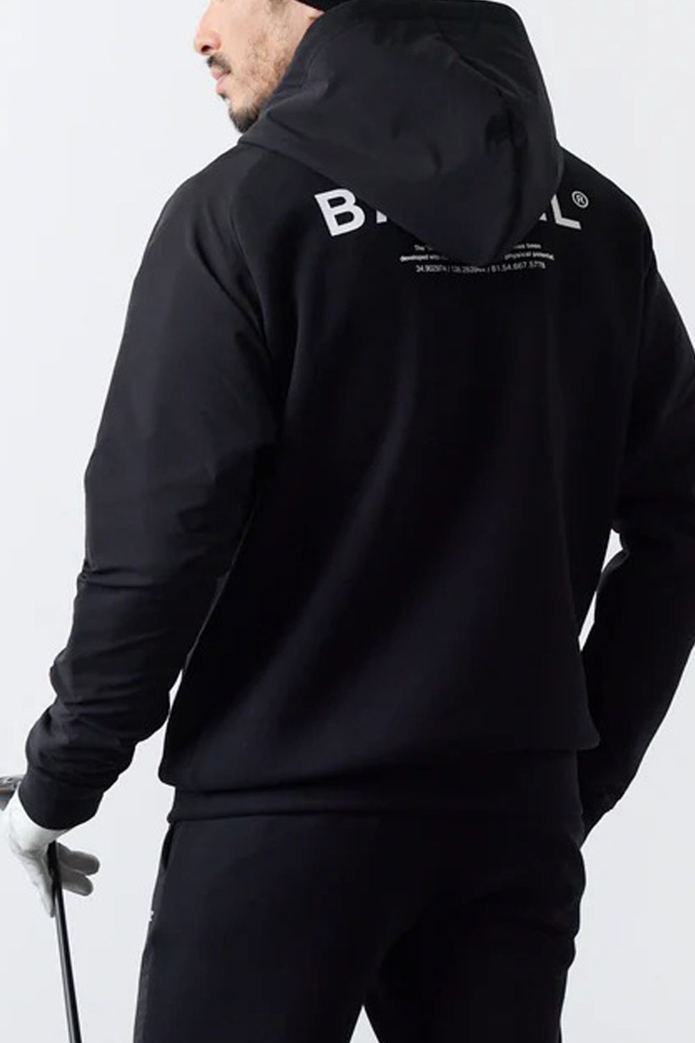 【25AW】 SWITCH RAGLAN SLEEVE ZIP HOODIE / ボンディング素材 ラグランスリーブ ハイネックジップフーディー (ブラック)