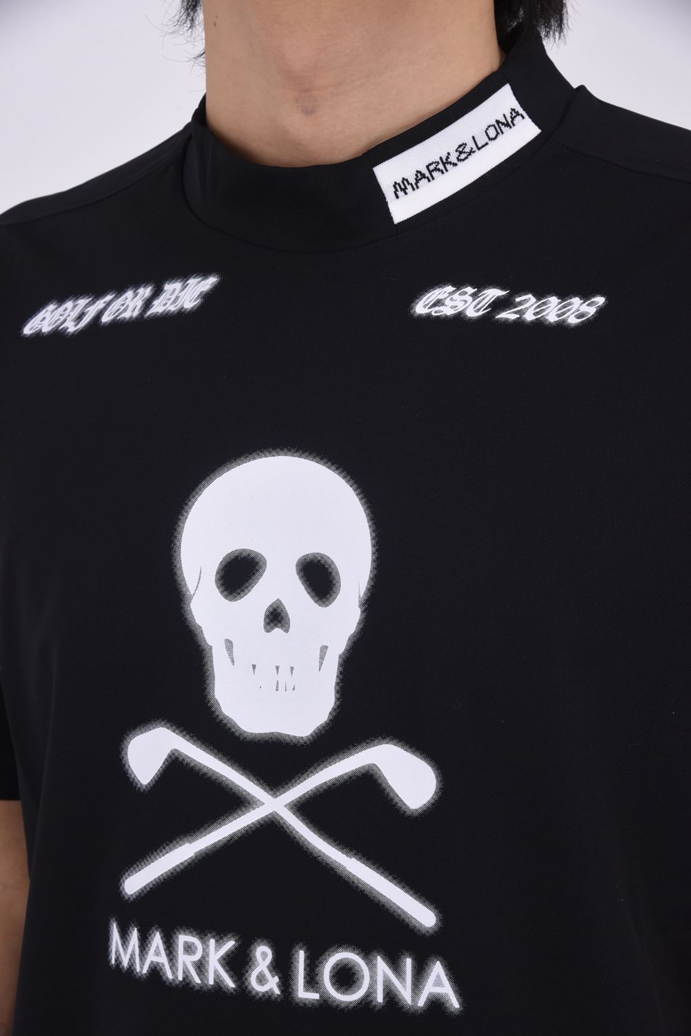 【26SS】 ICON SKULL STRETCH NYLON PIQUÉ MOCK / ナイロンカノコ アイアンスカルプリント モックネックTシャツ (ブラック)