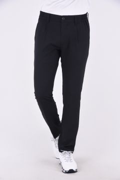 【春夏仕様】BASIC LOGO PANTS / ベーシックロゴ ストレッチ ロングパンツ (ブラックホワイトロゴ)