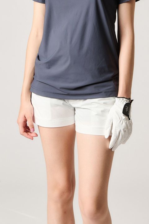 【レディース】 BASIC SHORT PANTS / ブランドロゴ ベーシック ショートパンツ (ホワイト)