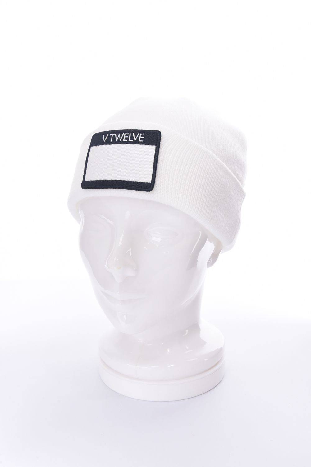 HELLO KNIT CAP / ネームタグワッペン ニットキャップ (ホワイト)