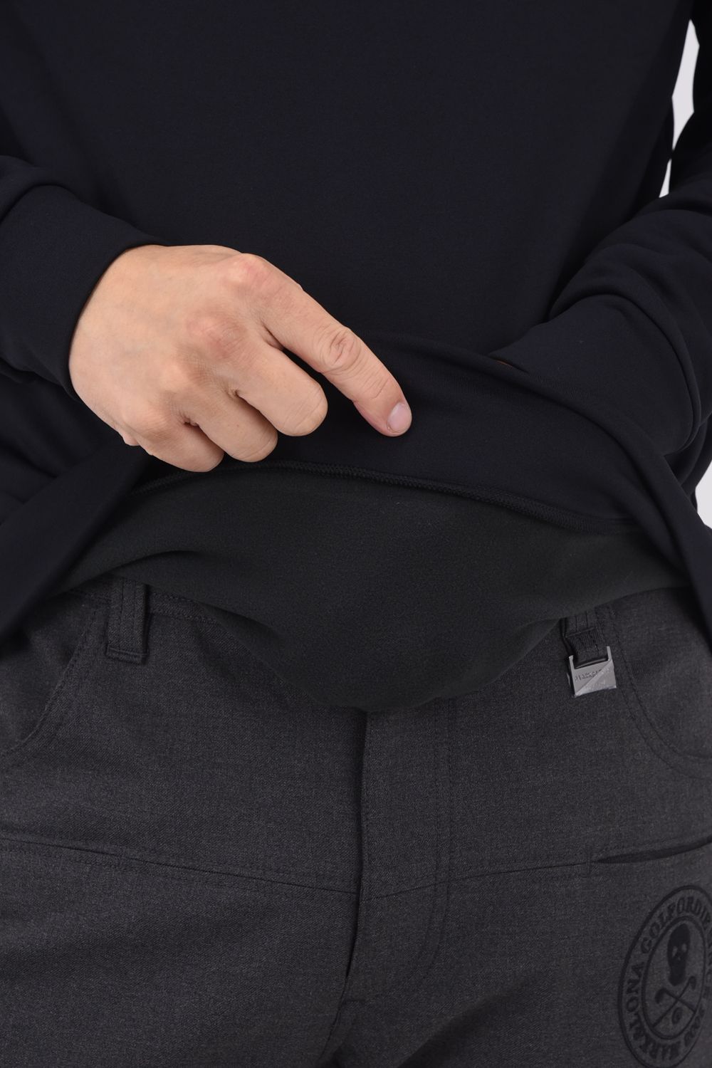 EVER MICRO FLEECE POLO / バックプリント スーパーマイクロフリース ポロシャツ (ブラック)