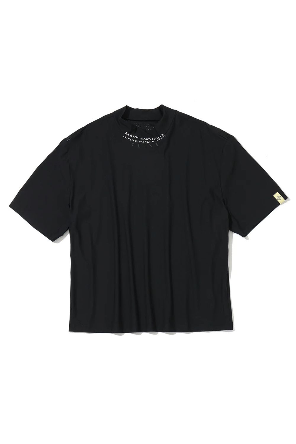 【26SS】【レディース】【T-LINE】 ACCORD VENT MOCK TEE / モノトーン ナイロントリコット パンチングロゴ モックネックTシャツ (ブラック)