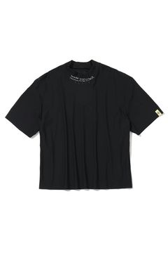 【26SS】【レディース】【T-LINE】 ACCORD VENT MOCK TEE / モノトーン ナイロントリコット パンチングロゴ モックネックTシャツ (ブラック)