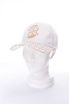 GM BRIM CAP / RRロゴ刺繍 オリジナルテキスタイル ブリムキャップ (ホワイト)