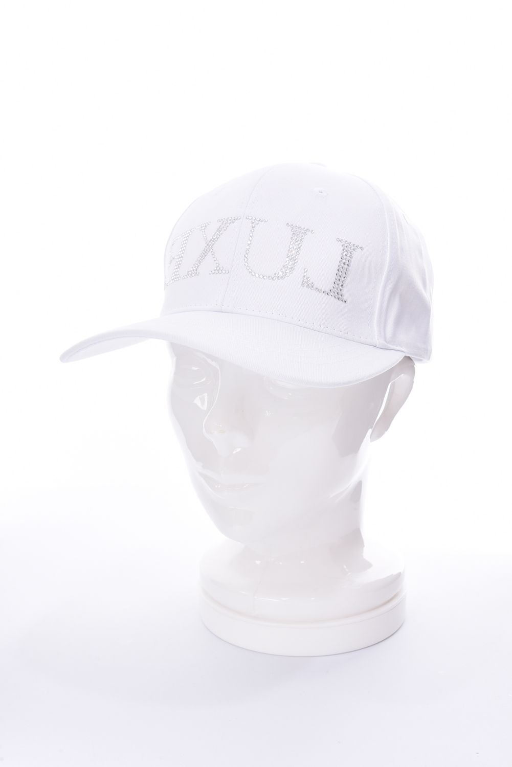 SIDE LOGO CAP / ラインストーンロゴ 6パネルキャップ  (ホワイト)