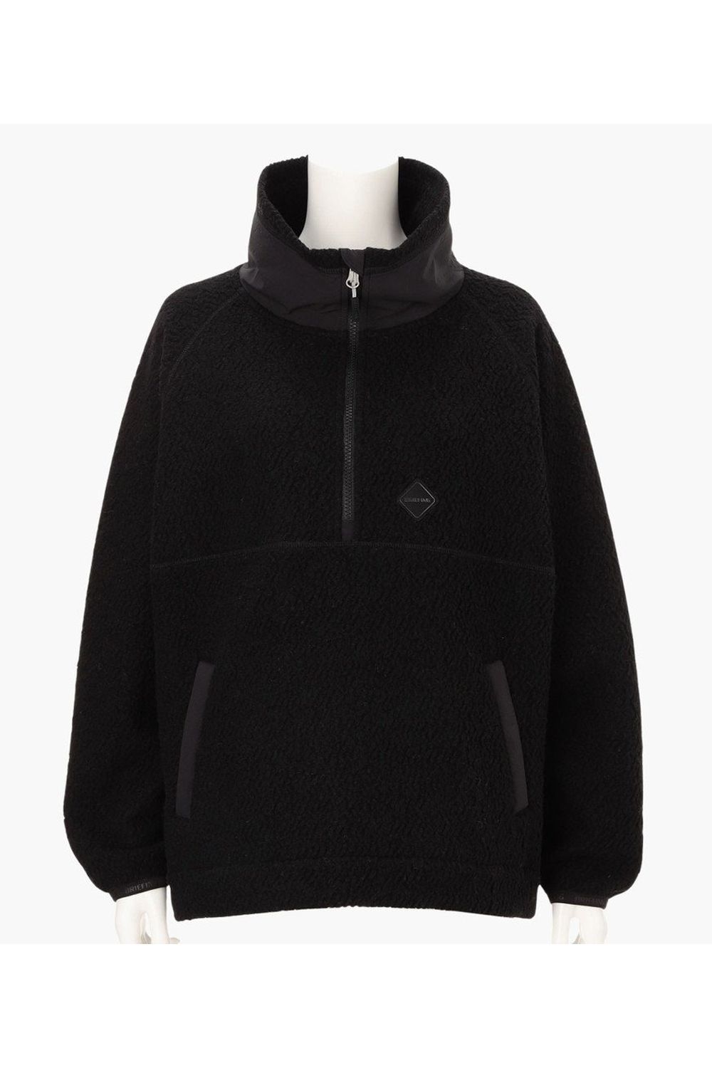 【25AW】【レディース】 WOMEN’S WOOL BOA HALFZIP TOP / ウールボアフリース ハイネック ハーフジップフーディー (ブラック)