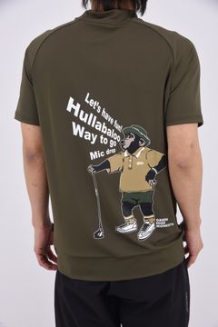 【26SS】 MOCK NECK HARF SLEEVE / モンキーデザインバックプリント モックネックTシャツ (カーキ)