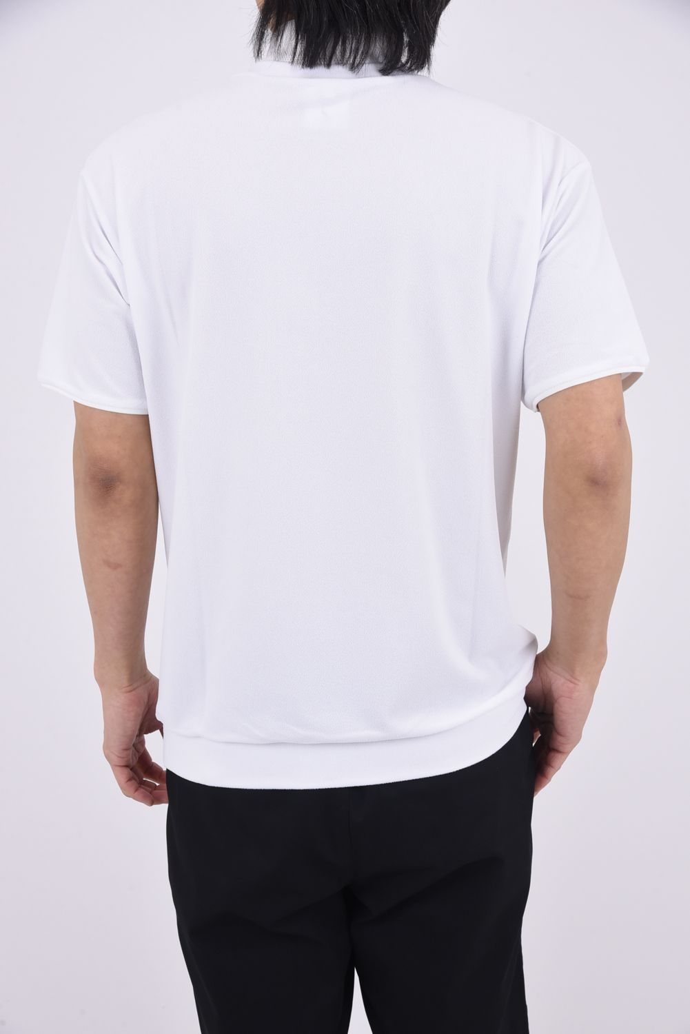 【26SS】 SOVEREIGN PILE MOCK NECK TEE / パイル生地 ブラックレターフォントロゴ モックネックTシャツ (ホワイト)