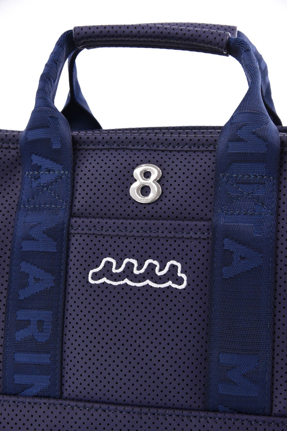 【GOSSIP GOLF別注】 “8” PLATE CONTINUA PARTITION TOTE BAG / 8プレート パンチングエシカルレザー パーテーションバッグ (ネイビー)