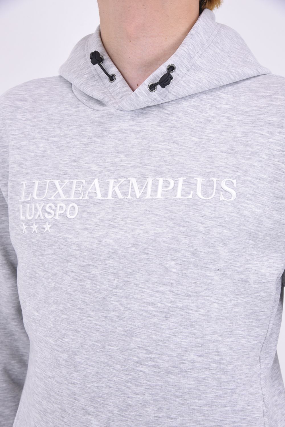 LUXEAKMPLUS - EMBROIDERY HOODY / ブランドロゴ 刺繍 プルオーバー