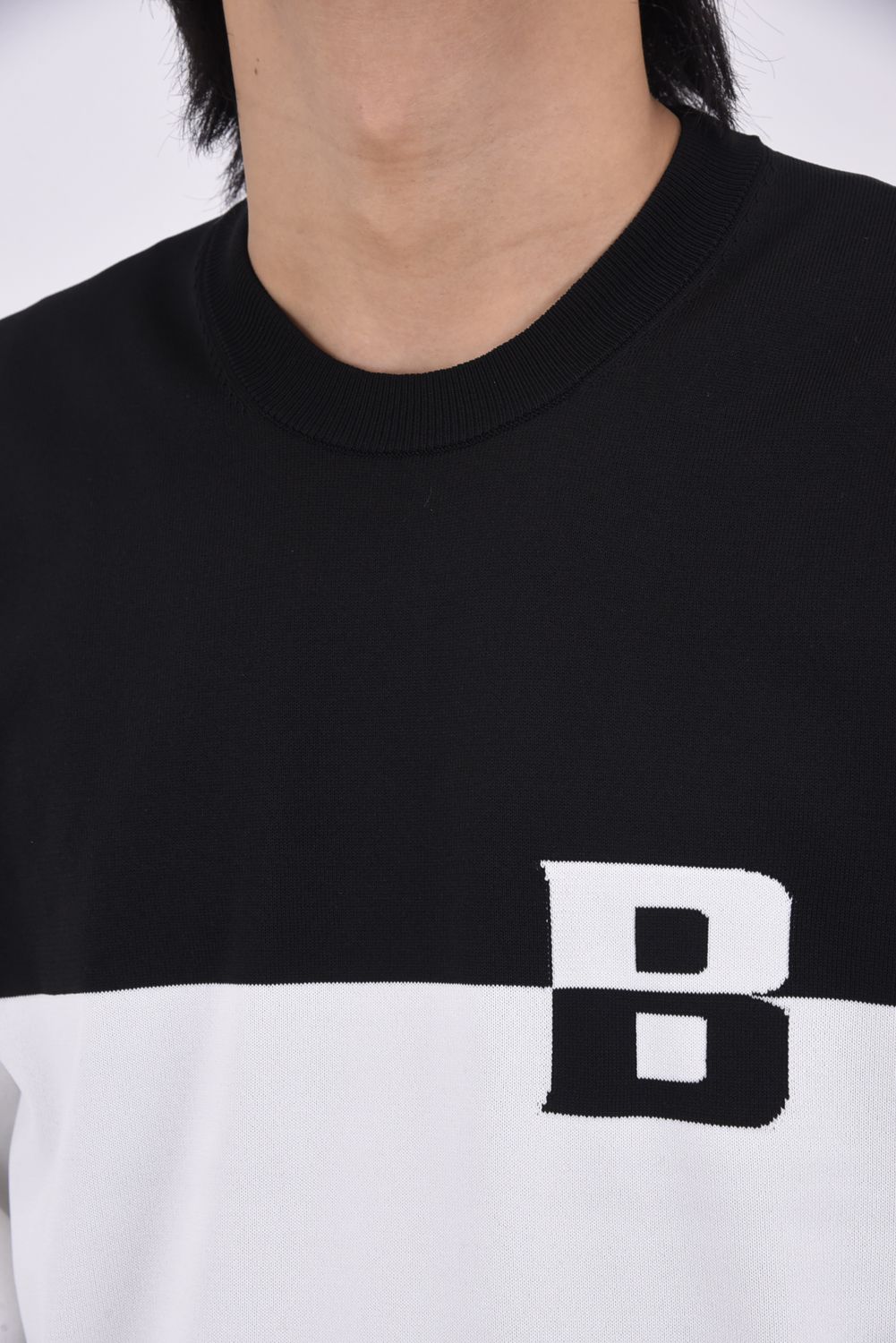 【26SS】 MEN'S WR BI-COLOR CREWNECK KNIT / 超撥水糸 バイカラー クルーネック ニット (ブラック)