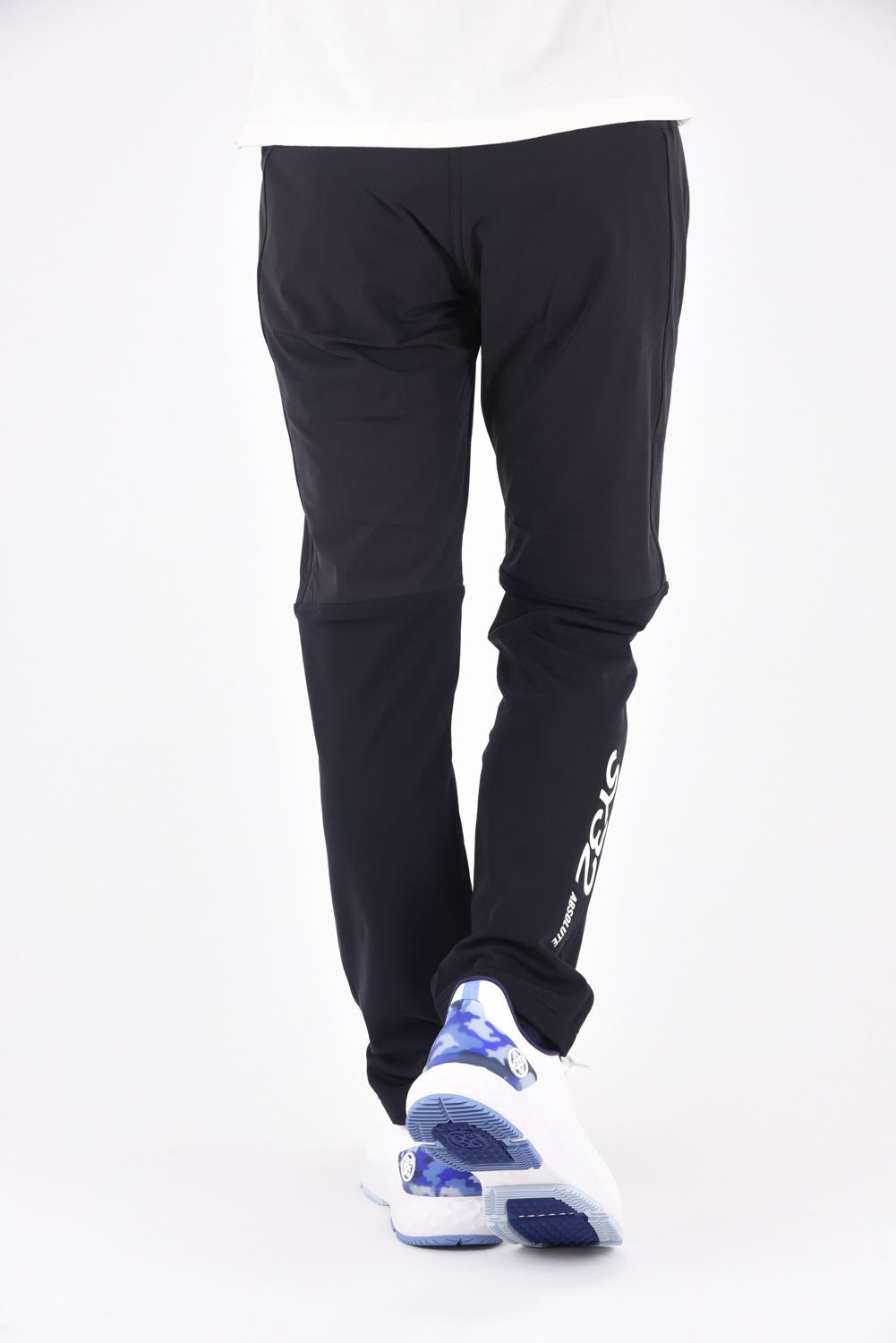 【ABSOLUTE】 VUELTA SWEAT PANTS / ロゴプリント 裏起毛 ストレッチパンツ ブラック*