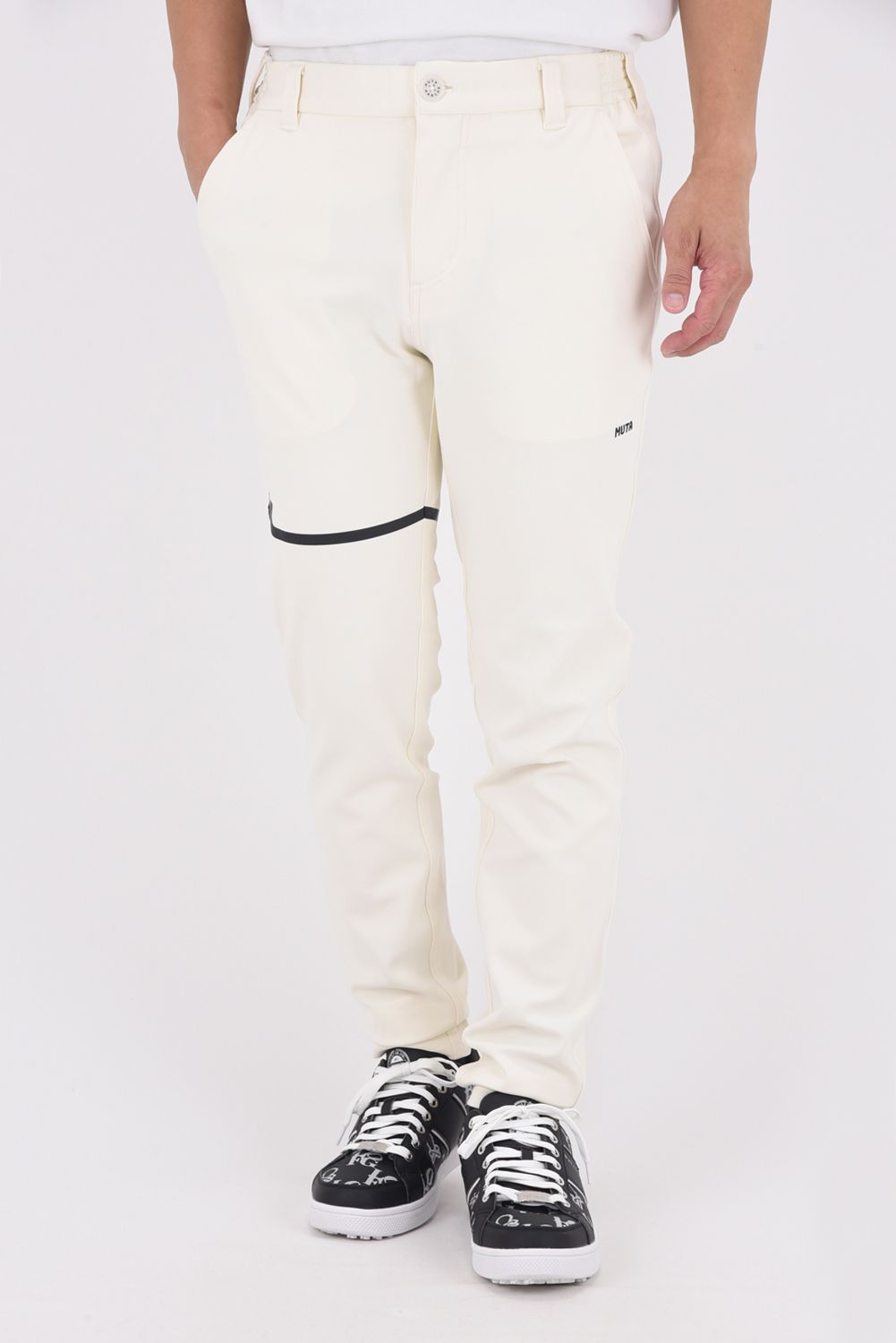 【25AW】 CARDBOARD TWILL JERSEY SLACKS / ダンボールニットツイル ウェーブライン ジャージースラックス (ホワイト)