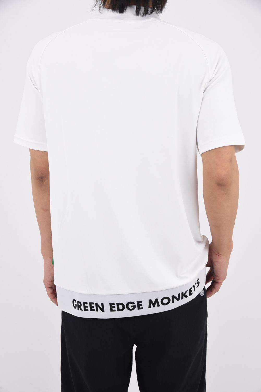 【26SS】 RIBBED HEM MOCK NECK / モンキーデザインプリント ヘムリブ モックネックTシャツ (ホワイト)