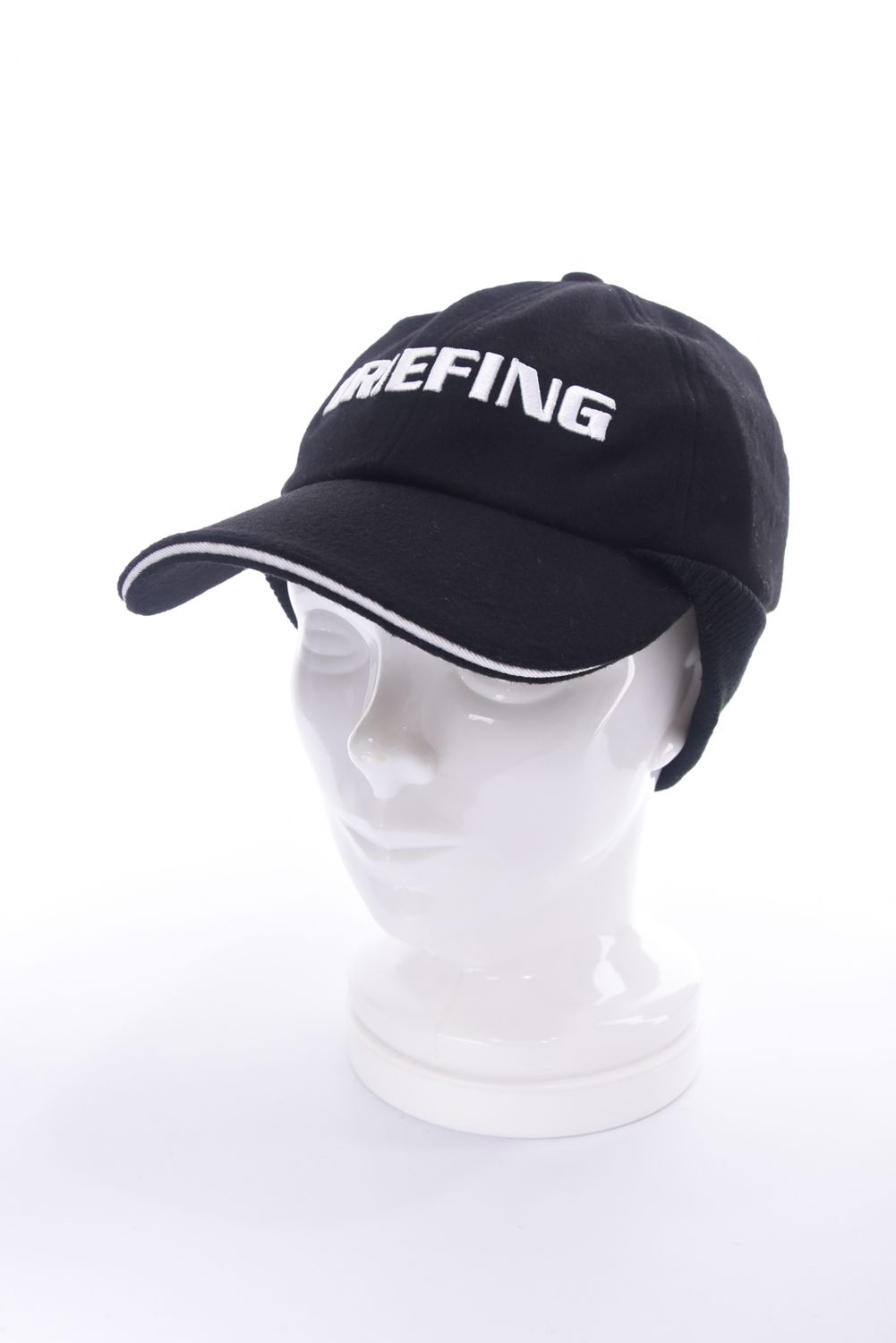 MEN'S WOOL WARM CAP / ウール混 ブランドロゴ ウォームキャップ (ブラック)