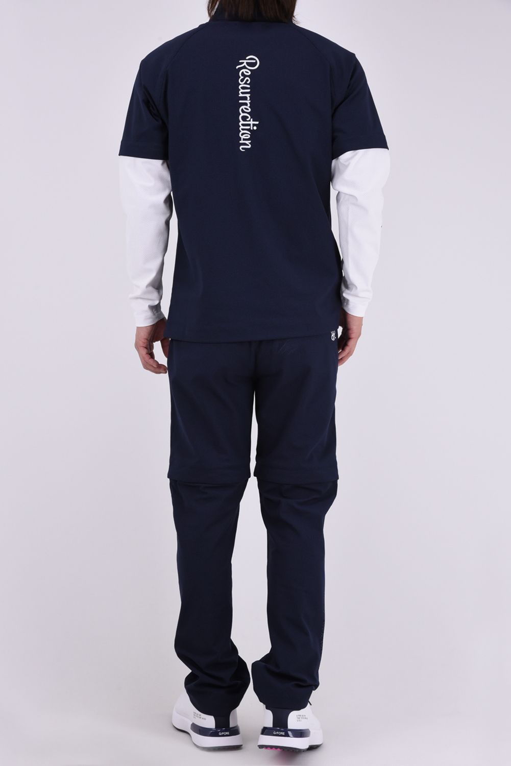 【26AW】 MENS DETACHABLE HALF ZIP SHIRT / ワッフル生地 スリーブデタッチャブル 2WAYハーフジップシャツ (ネイビー)*