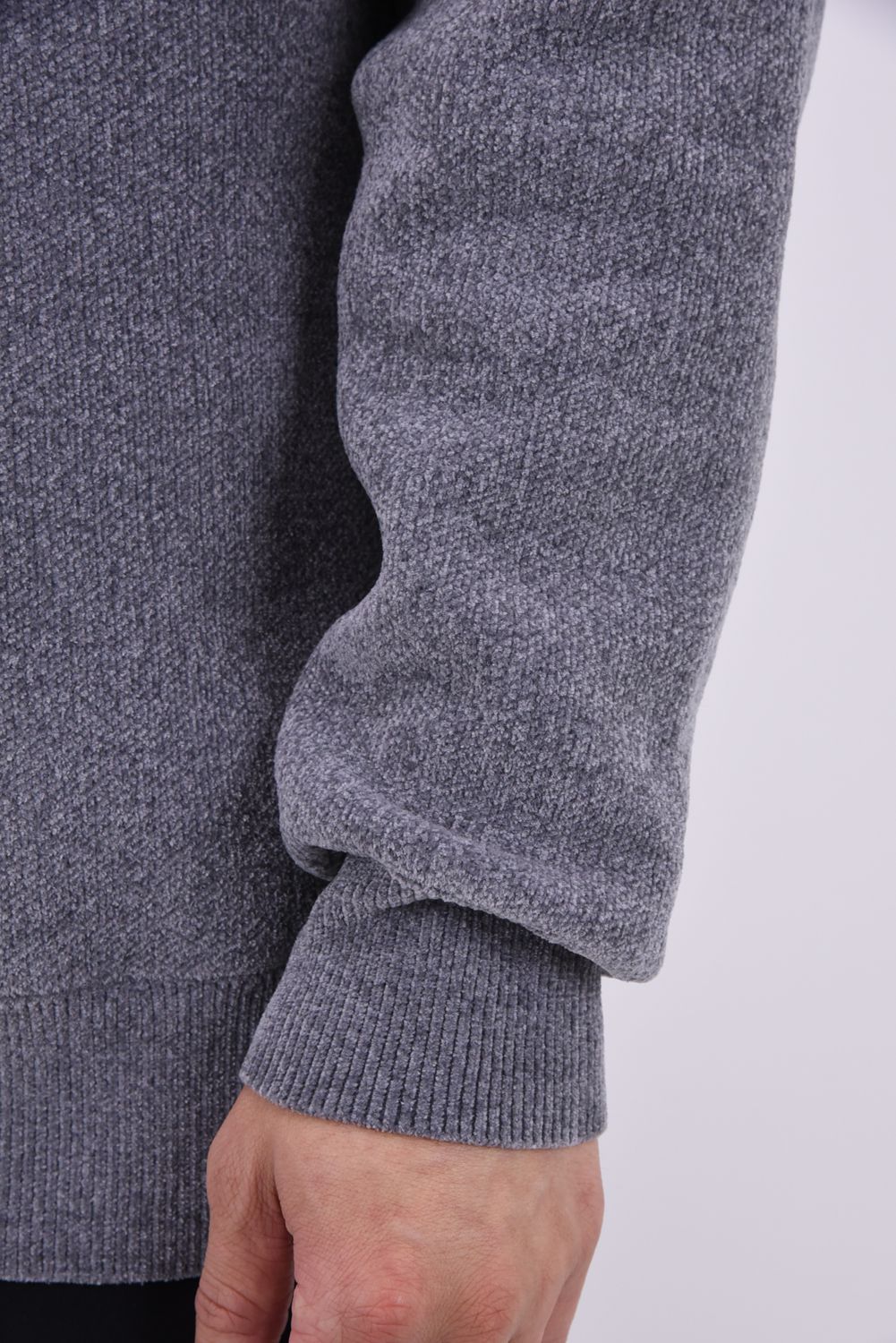 【26AW】 AIRSHUT MOLE YARN HIGH NECK KNIT / モールヤーン 防風裏地 ハイネックニット (グレー)*