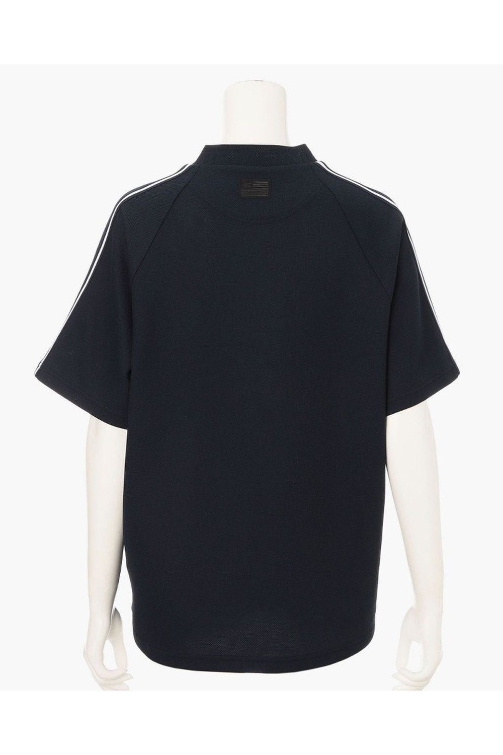 【26SS】【レディース】 WOMEN’S LINE HIGHNECK RF / カノコ生地 ラインロゴテープ リラックスフィット モックネックTシャツ (ネイビー)