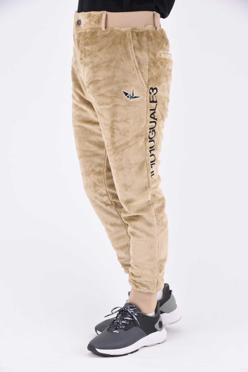 1PIU1UGUALE3 GOLF - RAISED RIB PANTS / ロゴ マイクロムートン