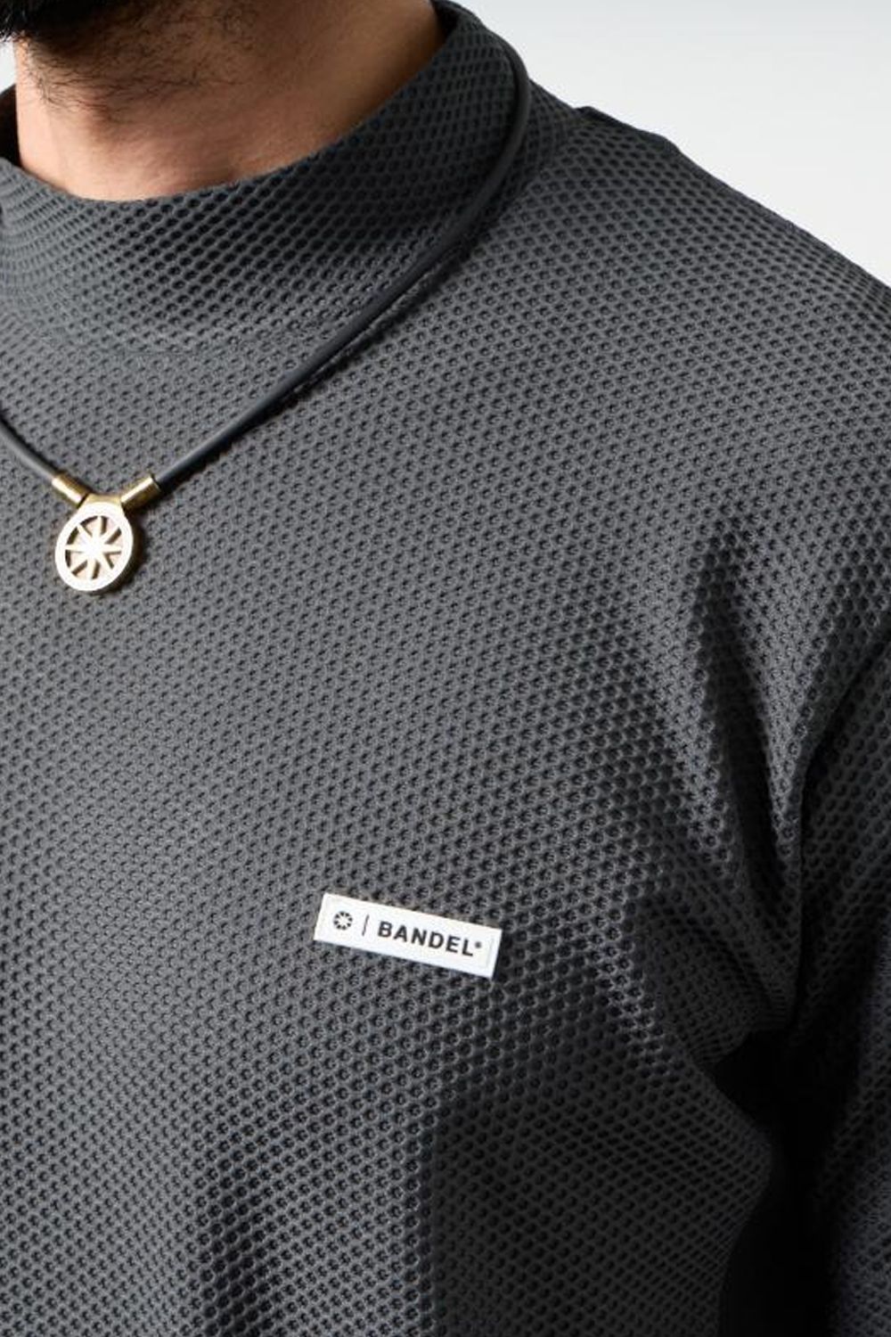 【26SS】 DRY WAFFLE SWITCH MOCK / ドライワッフルスウィッチモックネック (チャコールグレー)