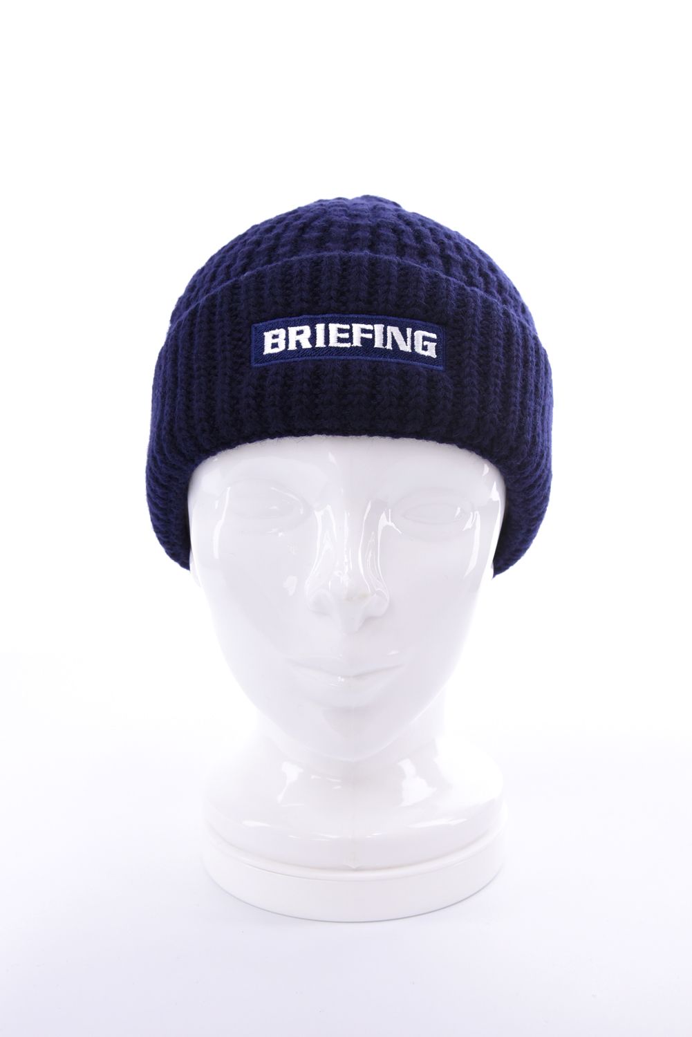 【26AW】 MEN’S WR WOOL KNIT BEANIE / ブランドロゴパッチ リブ編みニットビーニー (ネイビー)