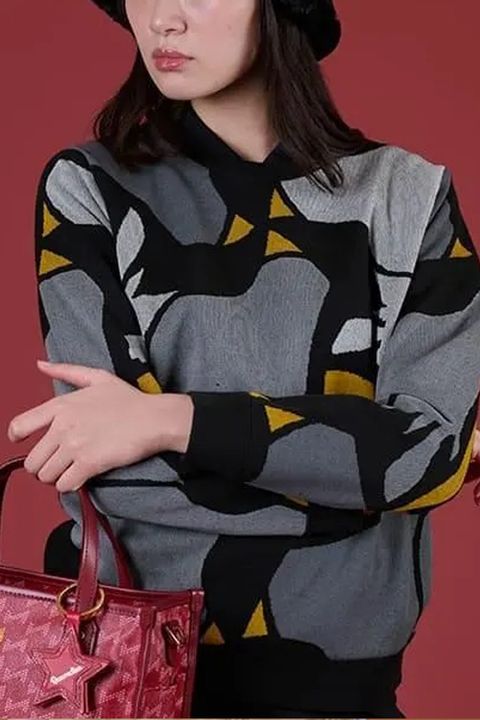 【26AW】【レディース】 AIRSHUT BIRDSTILE KNIT / エアシャット バーズタイルニット (ブラック/オフホワイト)*