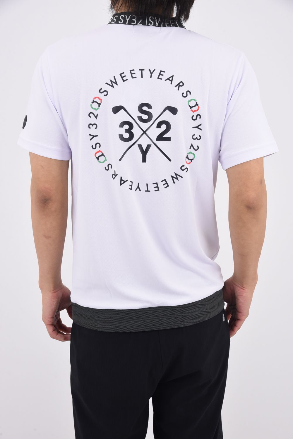 【26SS】 WAVE JQ KNIT MOCK / バックプリント モックネックTシャツ (ホワイト)