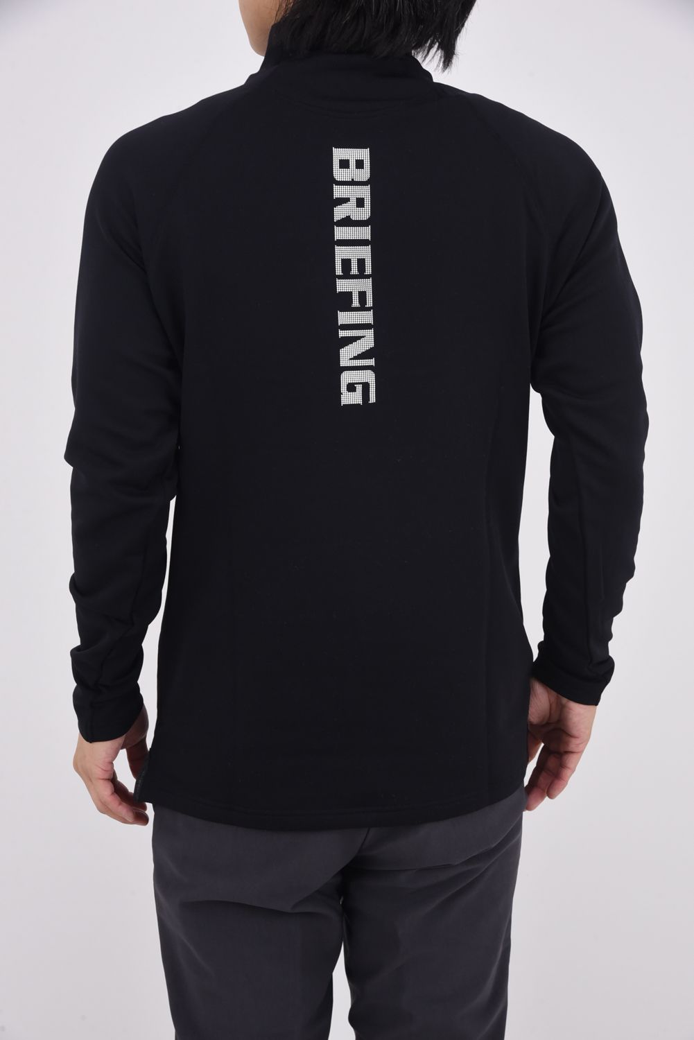 【25AW】 MEN’S WARM LS HIGHNECK / 裏起毛 ブランドロゴ モックネックTシャツ (ブラック)