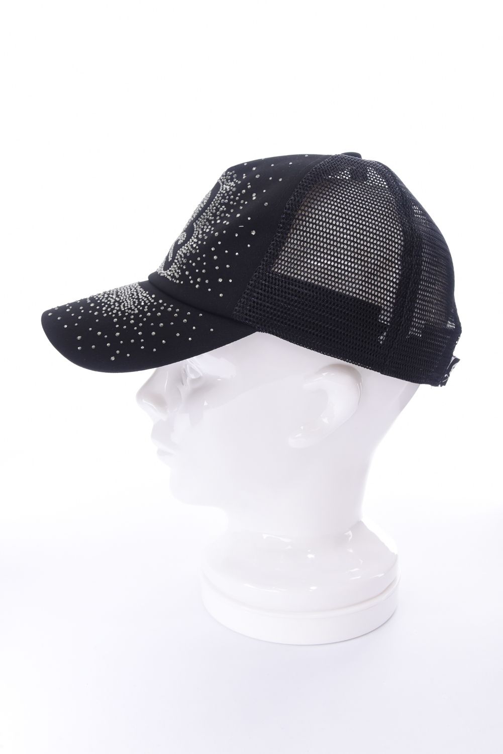 【26SS】 RADIANT MESH CAP / ラインストーンスカルロゴ メッシュキャップ (ブラック)