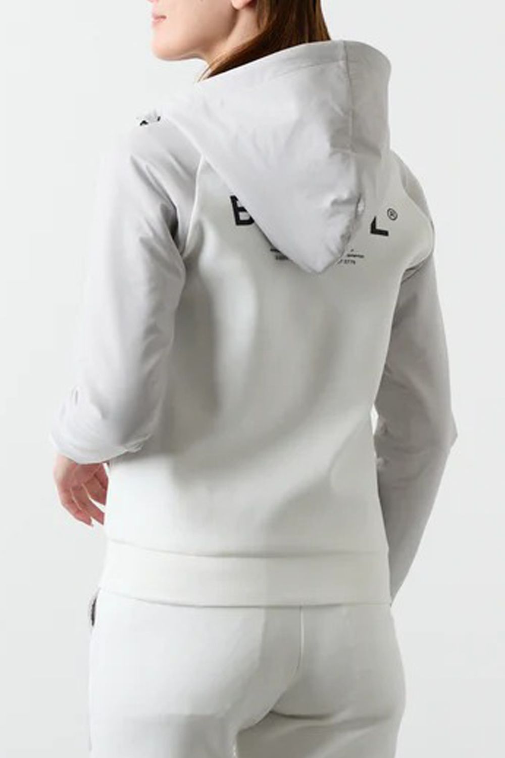 【25AW】【レディース】 SWITCH RAGLAN SLEEVE ZIP HOODIE / ボンディング素材 ラグランスリーブ ハイネックジップフーディー (ホワイト)