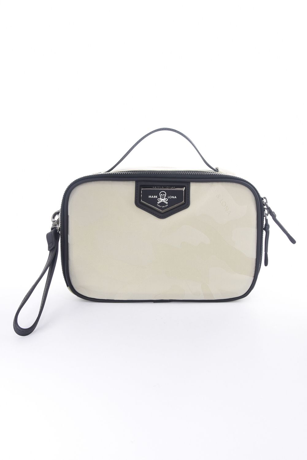 PREMIUM GAUGE 2-WAY POACH / コーデュラナイロン レザーパイピング オリジナルカモジャカード 2WAYポーチ (アイスグレー)