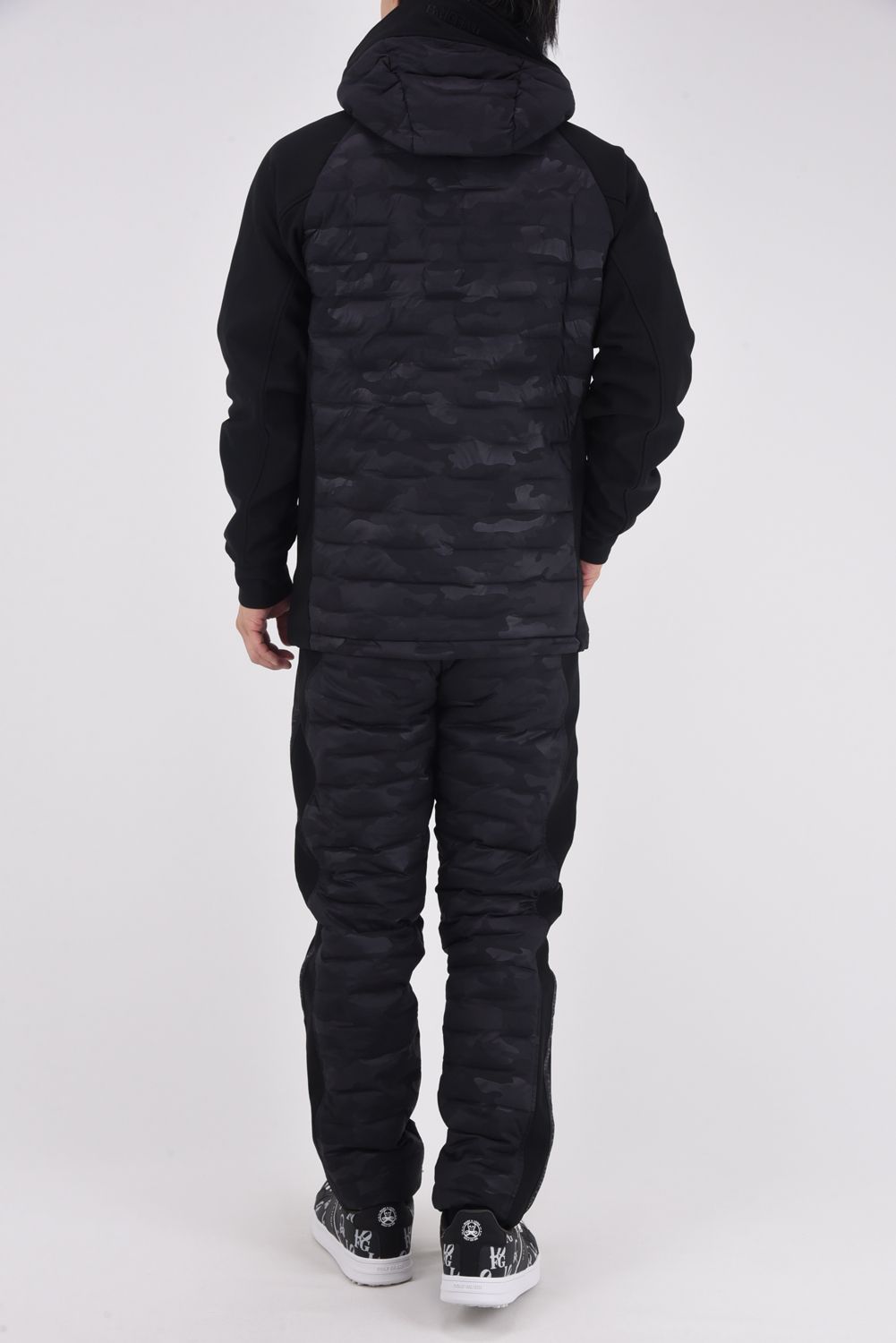 【25AW】 MEN'S HYBRID DOWN PANTS / ストレッチタフタ ダイヤモンドロゴ ハイブリッドダウンパンツ (ブラック/カモ)