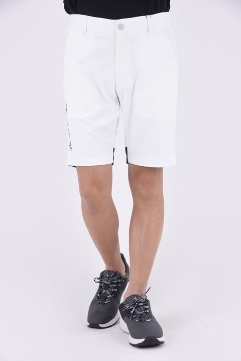 RECYCLE WOVEN OX STRETCH SHORTS / ブランドロゴ ストレッチオックス ショートパンツ (ホワイト)