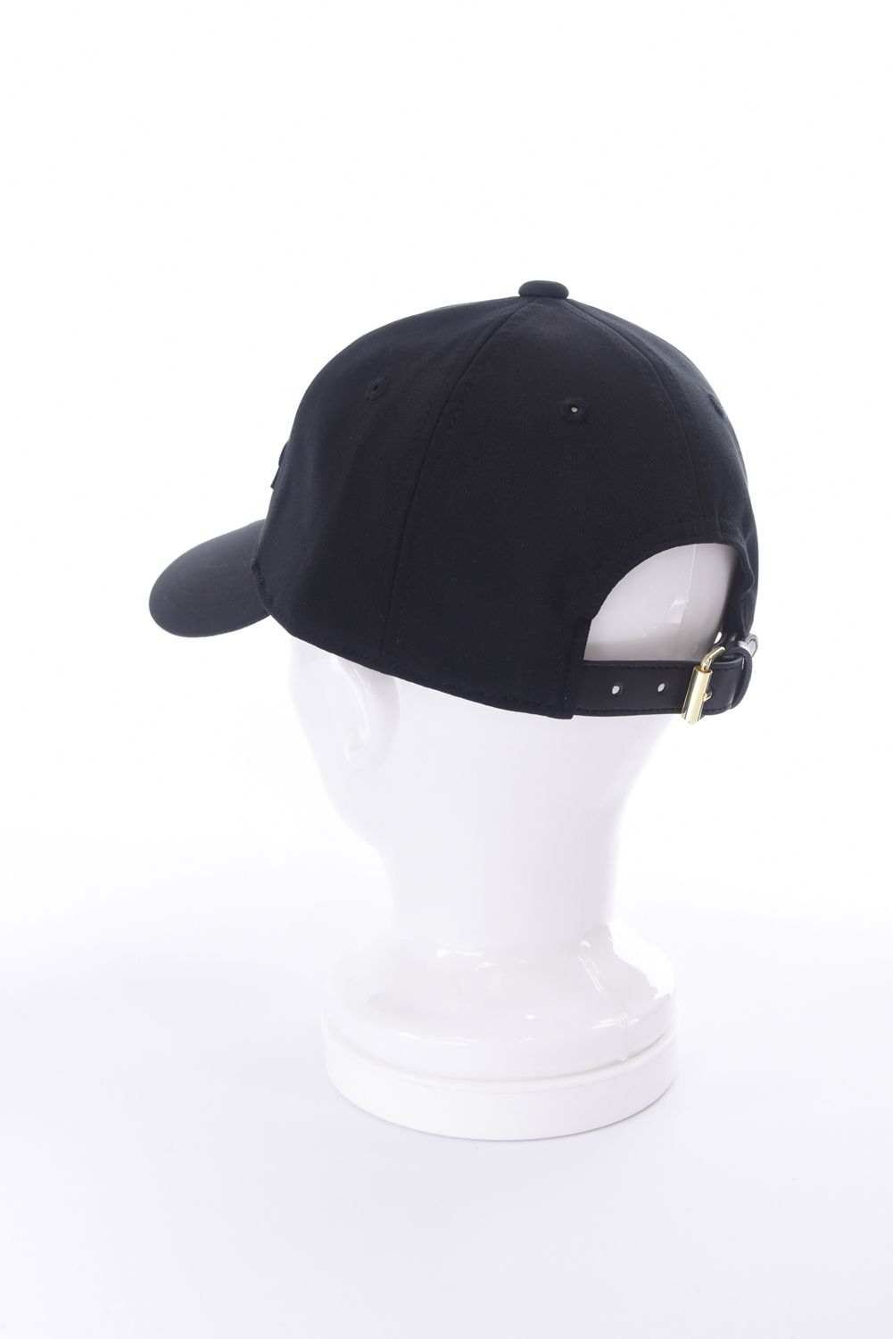 【26SS】 WIDE BRIM CAP / ブランドロゴ刺繍 本革ベルト つば広キャップ (ブラック)*