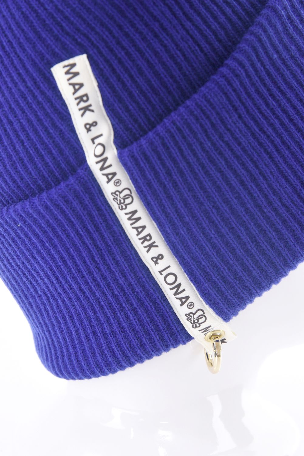 EVER WHOLE GARMENT MERINO BEANIE / ブランクスカルワッペン カラビナ付き ワッチキャップ (ブルー)