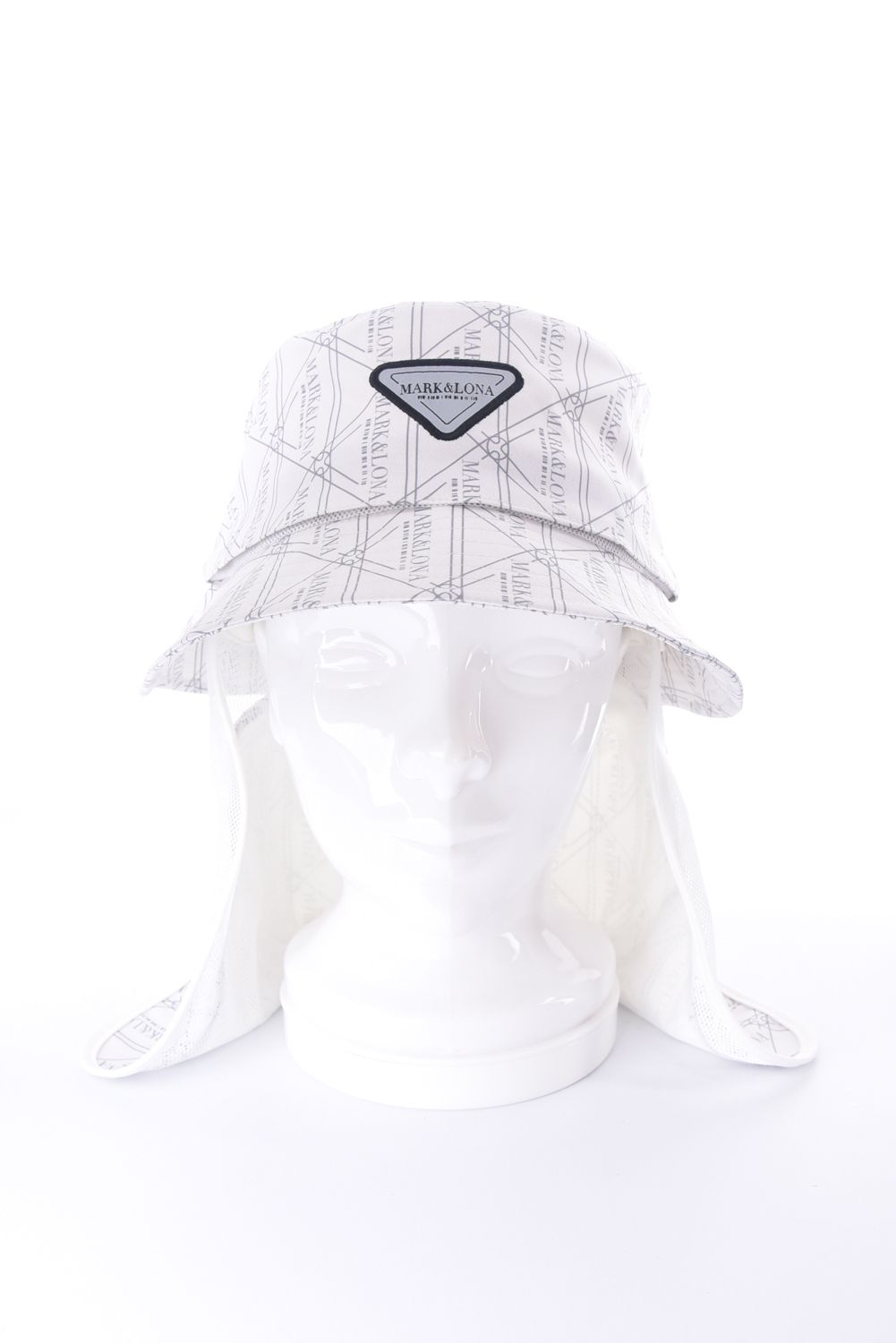 【26SS】【CODE COLLECTION】 TGHT / ジオメトリックパターン サンシールド付き バケットハット (ホワイト)
