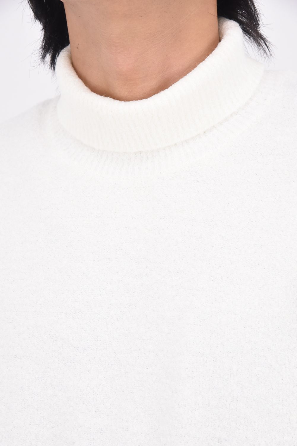 【25AW】MEN'S MS BOUCLE YARN TURTLENECK KNIT / ブークレヤーン タートルネックニット (ホワイト)