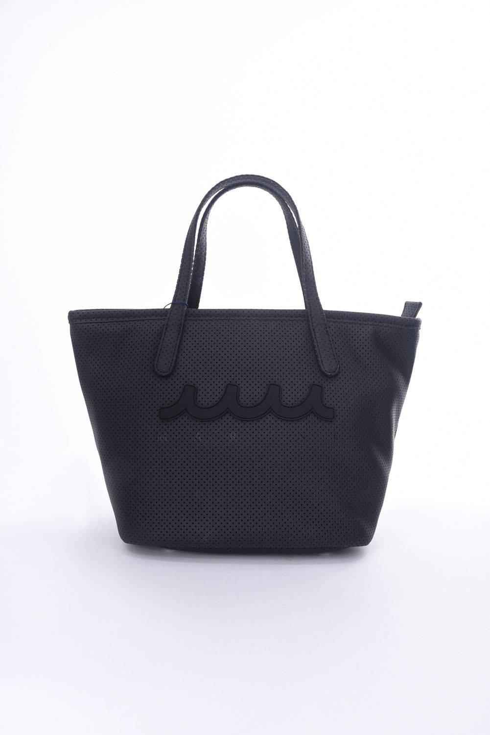 muta - CONTINUA PERFORATED ETHICAL LEATHER MINI TOTE BAG / パンチングエシカルレザー  ミニトートバッグ (ブラック) | GOSSIP GOLF