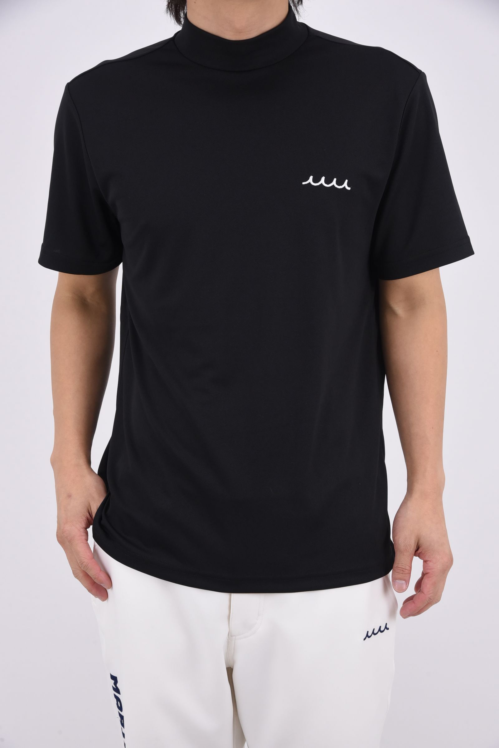 【26SS】 MOCK NECK / バックプリント ベーシック モックネックTシャツ (ブラック)