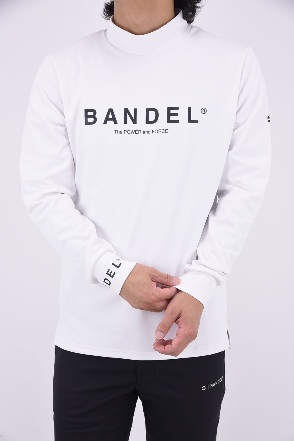 BANDEL GOLF - BASIC LOGO L/S MOCK NECK SHIRTS / ブランドロゴ ロングスリーブ モックネックシャツ  (ブラック) | GOSSIP GOLF