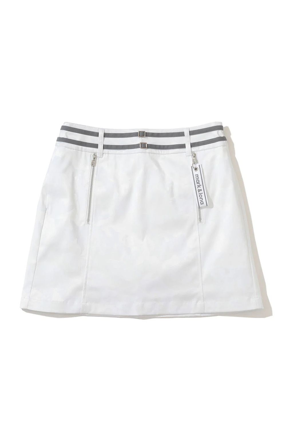 【2025AW】【レディース】 GAUGE STRETCH JACQUARD SKIRTS / オリジナルカモジャカード トラペーズスカート (インナーパンツ付き) (ホワイト)