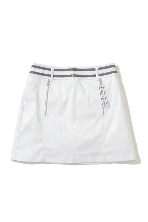 【2025AW】【レディース】 GAUGE STRETCH JACQUARD SKIRTS / オリジナルカモジャカード トラペーズスカート (インナーパンツ付き) (ホワイト)