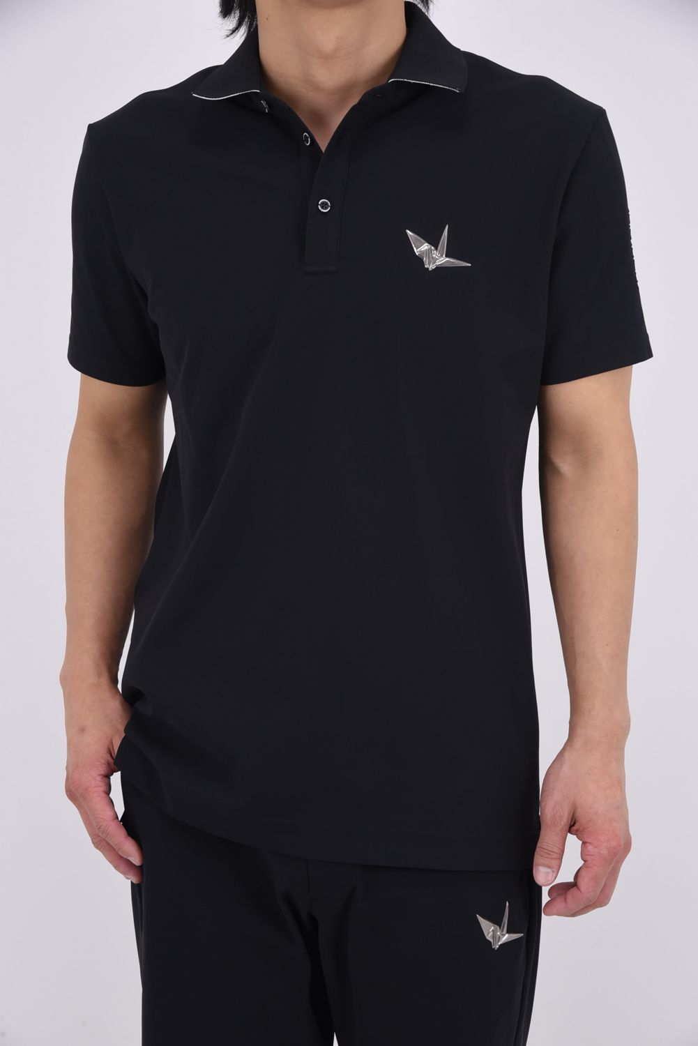 【26SS】 LUXE MESH POLO / 接触冷感 微細メッシュ生地 ポロシャツ (ブラック)