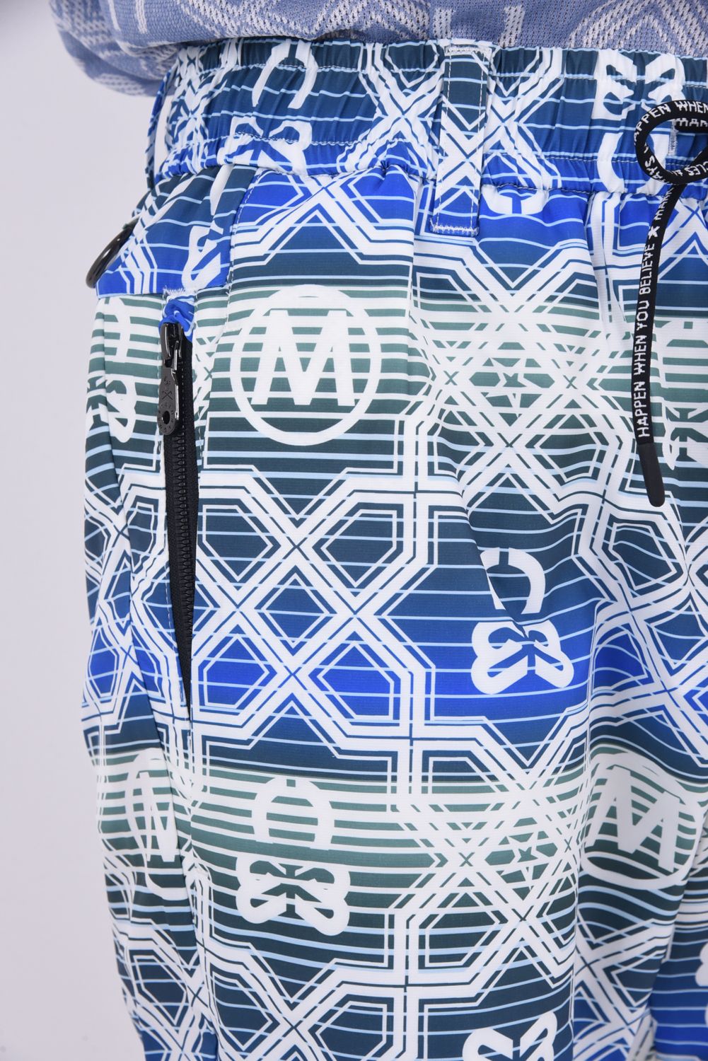 【26SS】 DOMINANT FLEX SHORTS / ジオメトリックパターン総柄 ドライタッチ ショートパンツ (ブルー)